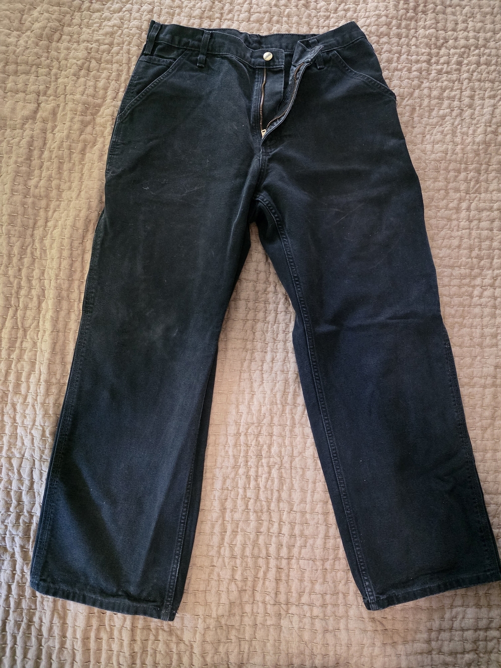 Carhartt Black Straight-Leg Canvas Work Pants